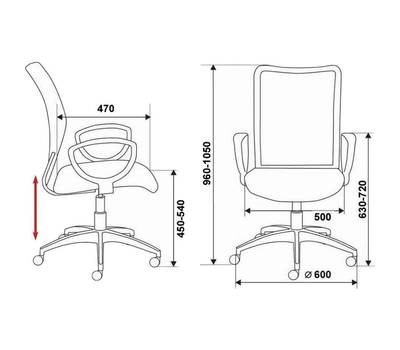 Офисное кресло БЮРОКРАТ Ch-599AXSN черный TW-01 сиденье черный TW-11 сетка/ткань крестов. пластик
