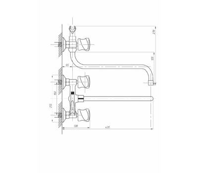 Смеситель для ванны FAUZT FZs-435-39