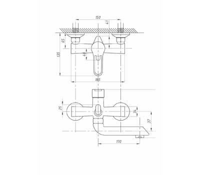 Смеситель для ванны FAUZT FZs-243-B100