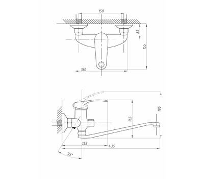 Смеситель для ванны FAUZT FZs-888-133