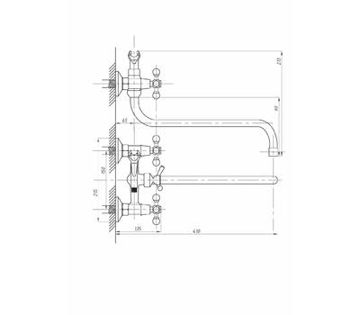 Смеситель для ванны FAUZT FZs-428-54