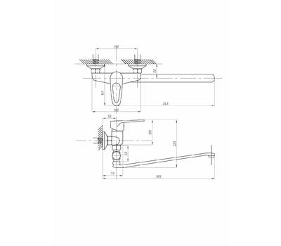 Смеситель для ванны FAUZT FZs-614-114