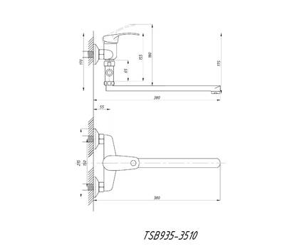 Смеситель для ванны TSARSBERG TSB-935-3510