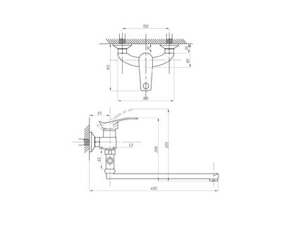 Смеситель для ванны FAUZT FZs-814-115