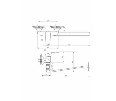 Смеситель для ванны FAUZT FZs-614-125