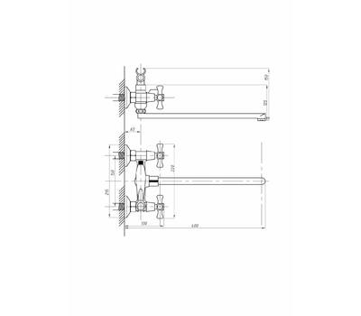 Смеситель для ванны FAUZT FZs-701-07