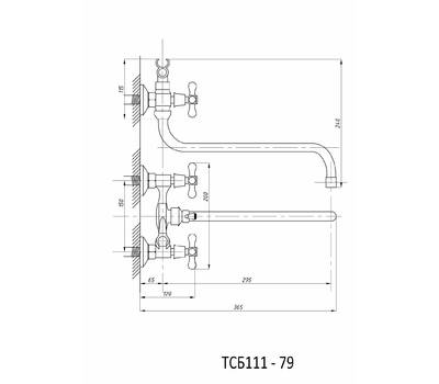 Смеситель для ванны TSARSBERG TSB-111-79