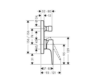 Смеситель для ванны Hansgrohe 32545670