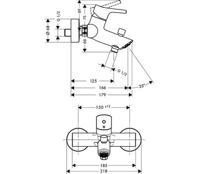 Смеситель для ванны Hansgrohe 72400000