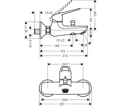 Смеситель для ванны Hansgrohe 71340000