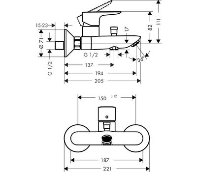 Смеситель для ванны Hansgrohe 71740000