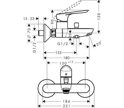 Смеситель для ванны Hansgrohe 71403000