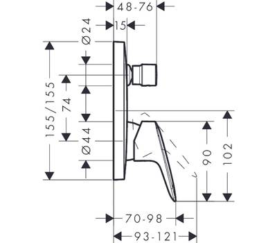 Смеситель для ванны Hansgrohe 71405000