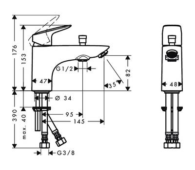 Смеситель для ванны Hansgrohe 71312000