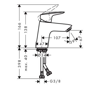 Смеситель для умывальника Hansgrohe 71 077 000