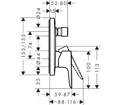 Смеситель для ванны Hansgrohe 71 745 990