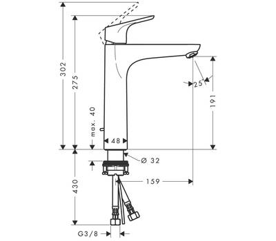 Смеситель для умывальника Hansgrohe 31 608 000