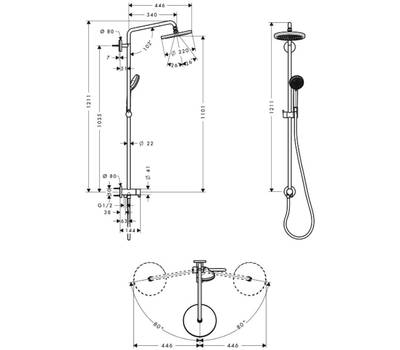 Душевой гарнитур Hansgrohe 27 224 000