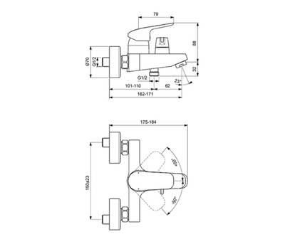 Смеситель для ванны IDEAL B1740AA