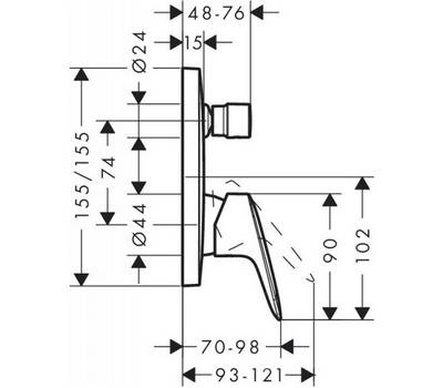 Смеситель для ванны Hansgrohe 71 264 000