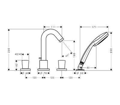 Смеситель для ванны Hansgrohe 71 314 000