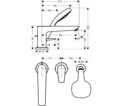 Смеситель для ванны Hansgrohe 71 731 000