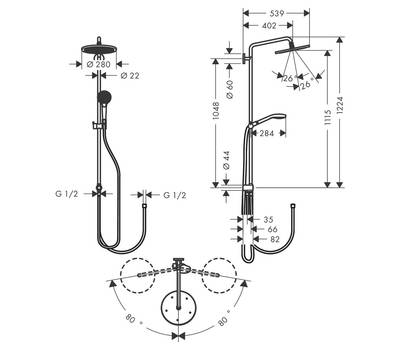 Душевой гарнитур Hansgrohe 26 793 000