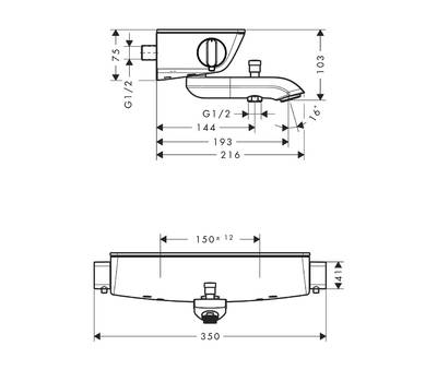 Смеситель для ванны Hansgrohe 13 141 400