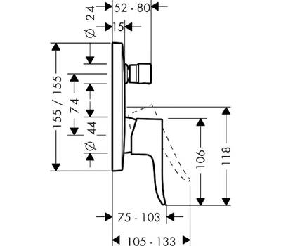 Смеситель для ванны Hansgrohe 31 454 000