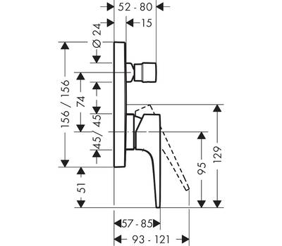 Смеситель для ванны Hansgrohe 74 545 000