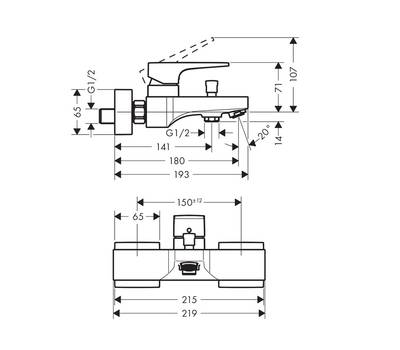 Смеситель для ванны Hansgrohe 32 540 700