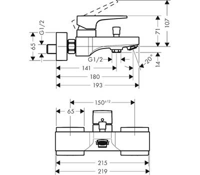 Смеситель для ванны Hansgrohe 32 540 670