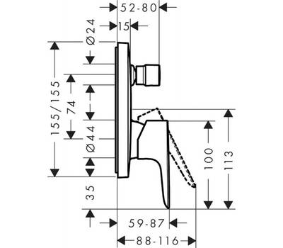 Смеситель для ванны Hansgrohe 71 474 700