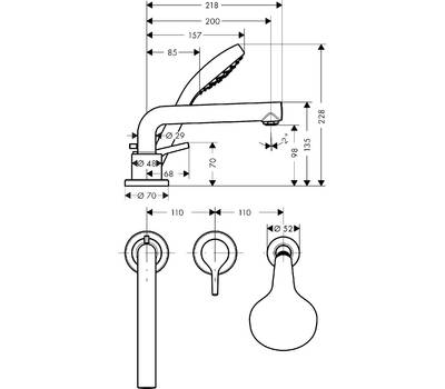 Смеситель для ванны Hansgrohe 72 417 000