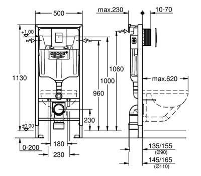 Инсталляция для унитаза GROHE 38 775 001