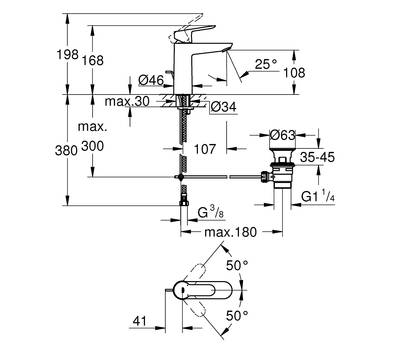 Смеситель для умывальника GROHE 23 758 000