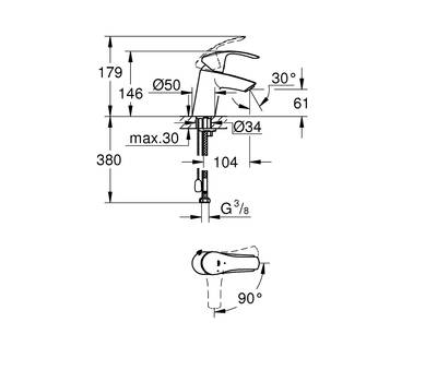 Смеситель для умывальника GROHE 23 372 002