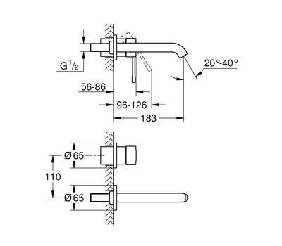 Смеситель для умывальника GROHE 19 408 001