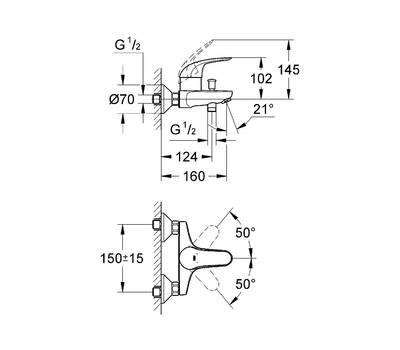 Смеситель для ванны GROHE 32 743 000