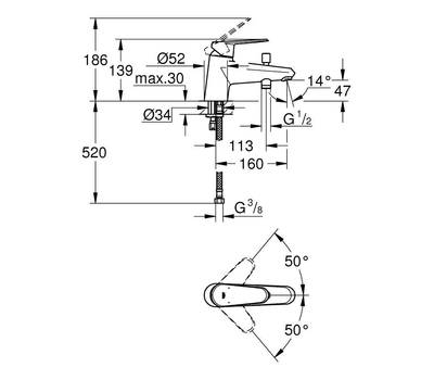 Смеситель для ванны GROHE 33 192 002