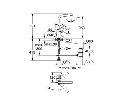 Смеситель для умывальника GROHE 23 054 003