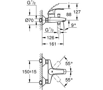 Смеситель для ванны GROHE 33 300 002