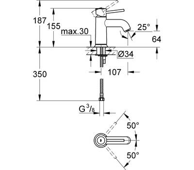 Смеситель для умывальника GROHE 23 162 000