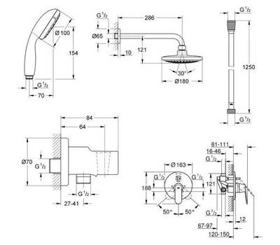 Душевой гарнитур GROHE 124 440