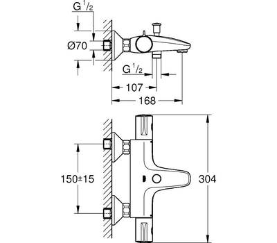 Смеситель для ванны GROHE 34 567 000