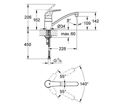 Смеситель для кухни GROHE 32 750 000