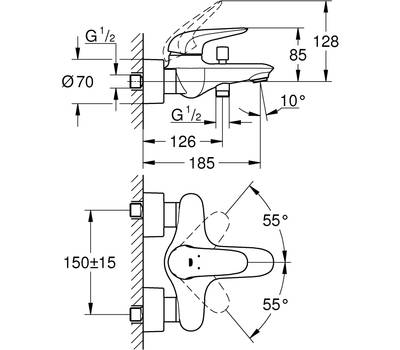 Смеситель для ванны GROHE 23726LS3