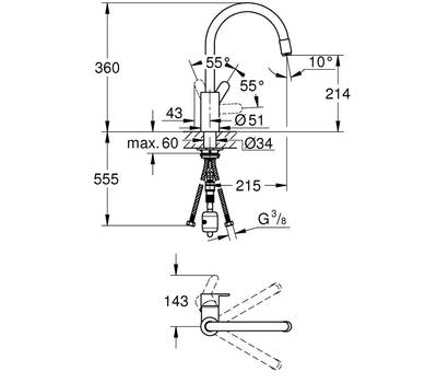 Смеситель для кухни GROHE 31 126 004