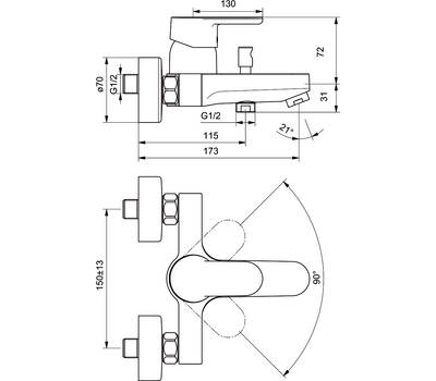 Смеситель для ванны IdealStandard B0718AA