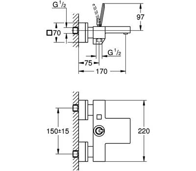 Смеситель для ванны GROHE 23 666 000